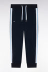 Relaxed-fit navy cotton jogging pants with tricolor accents