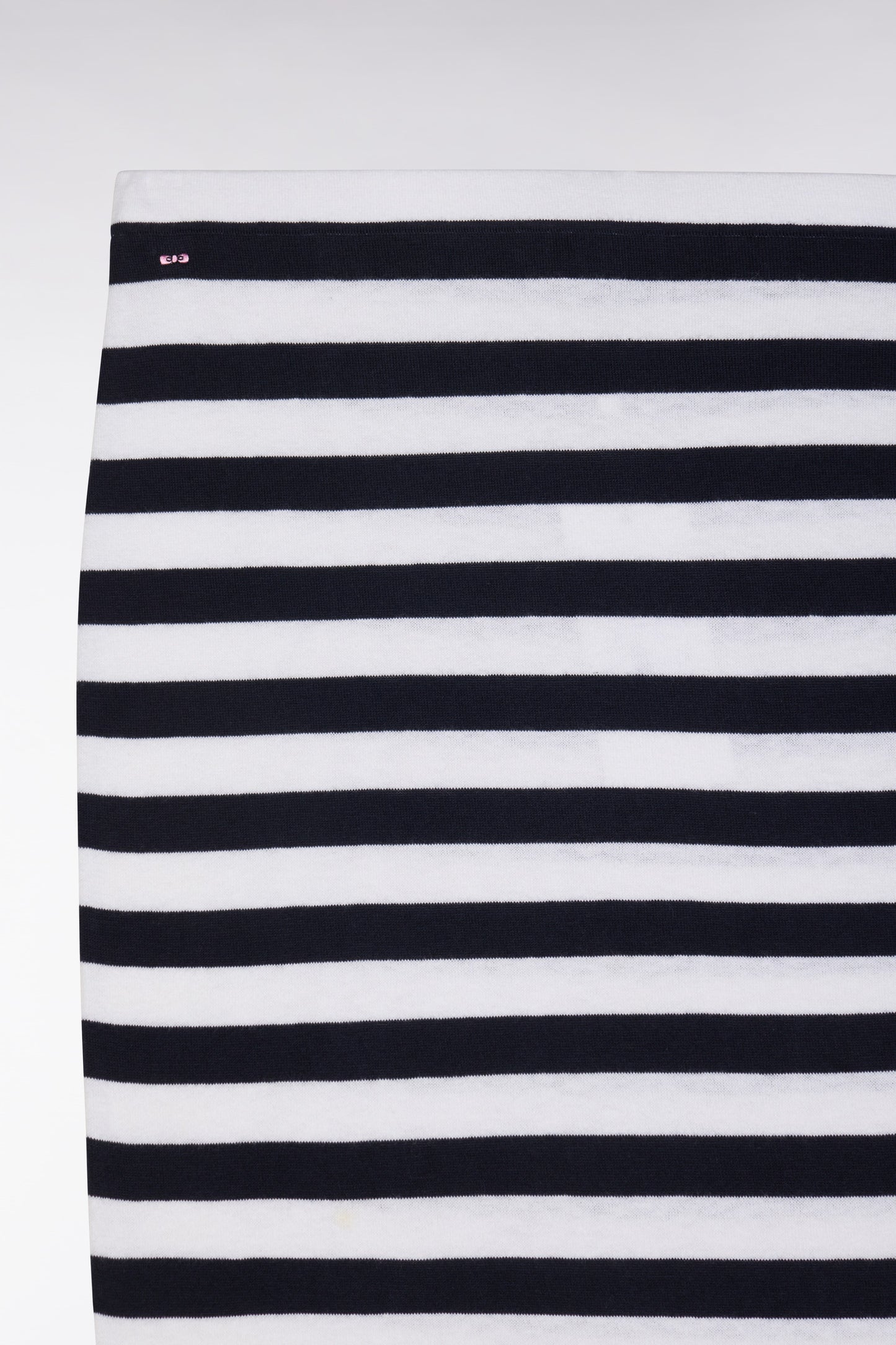 Relaxed-fit striped organic cotton and cashmere navy tube skirt