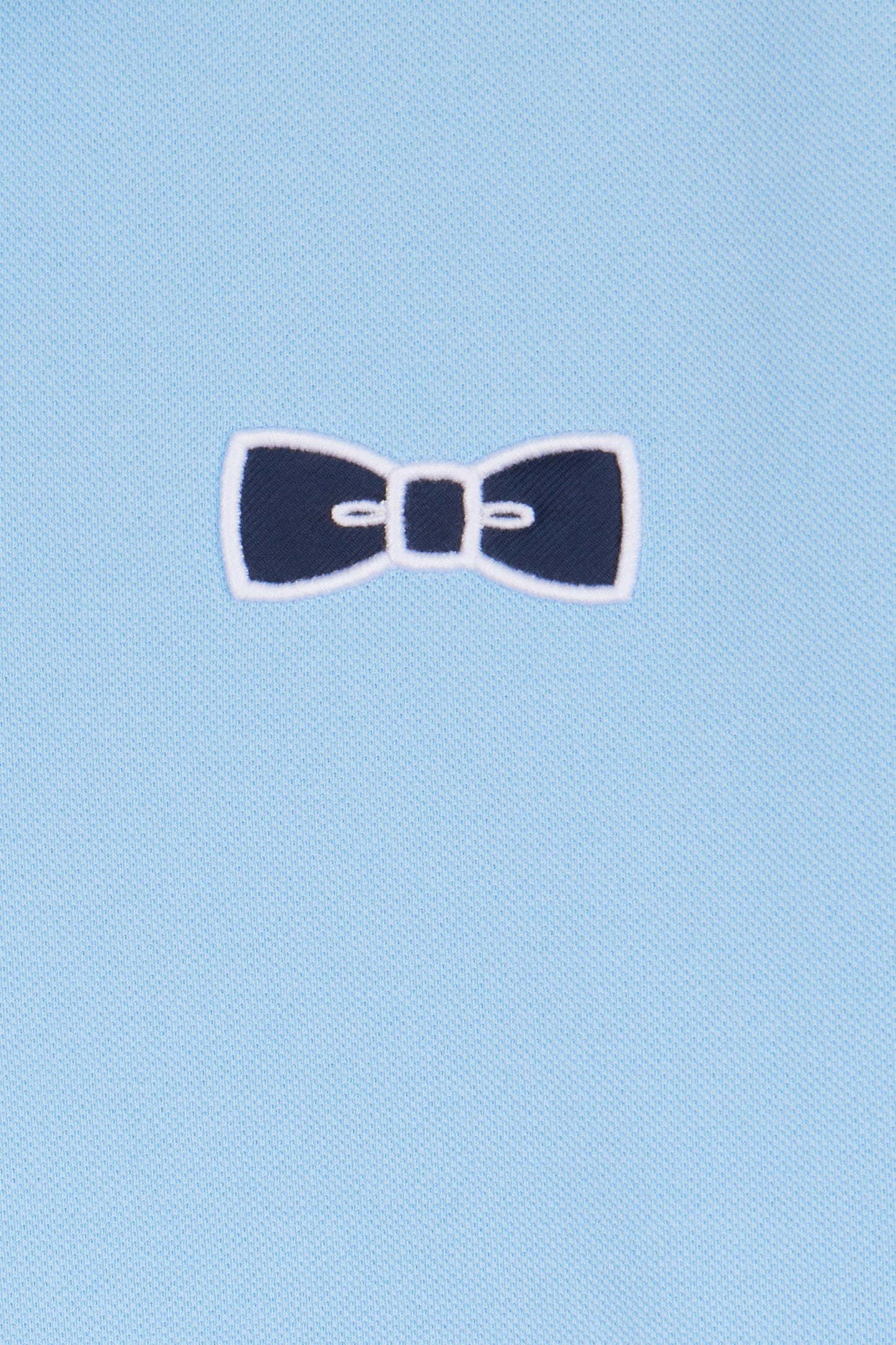 Straight-fit short-sleeved polo shirt in sky blue cotton with contrasting piping