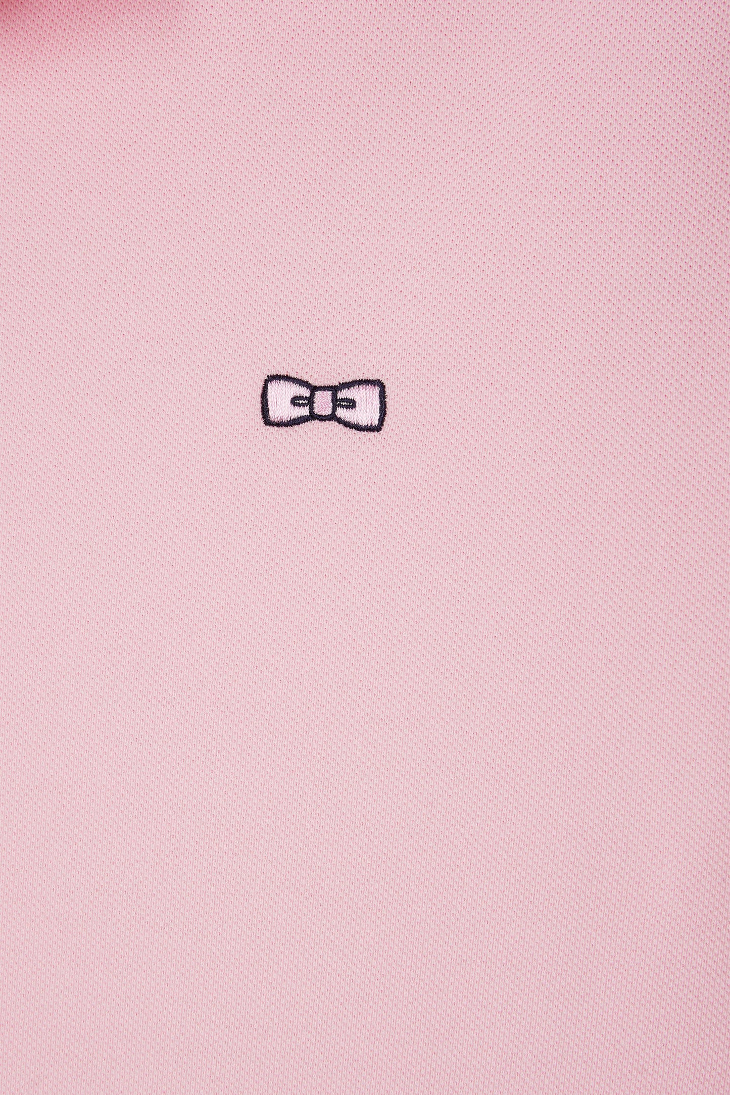 Relaxed-fit short-sleeved polo shirt in pink cotton with 10 embroidery