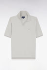 Straight-cut grey cotton polo neck jumper