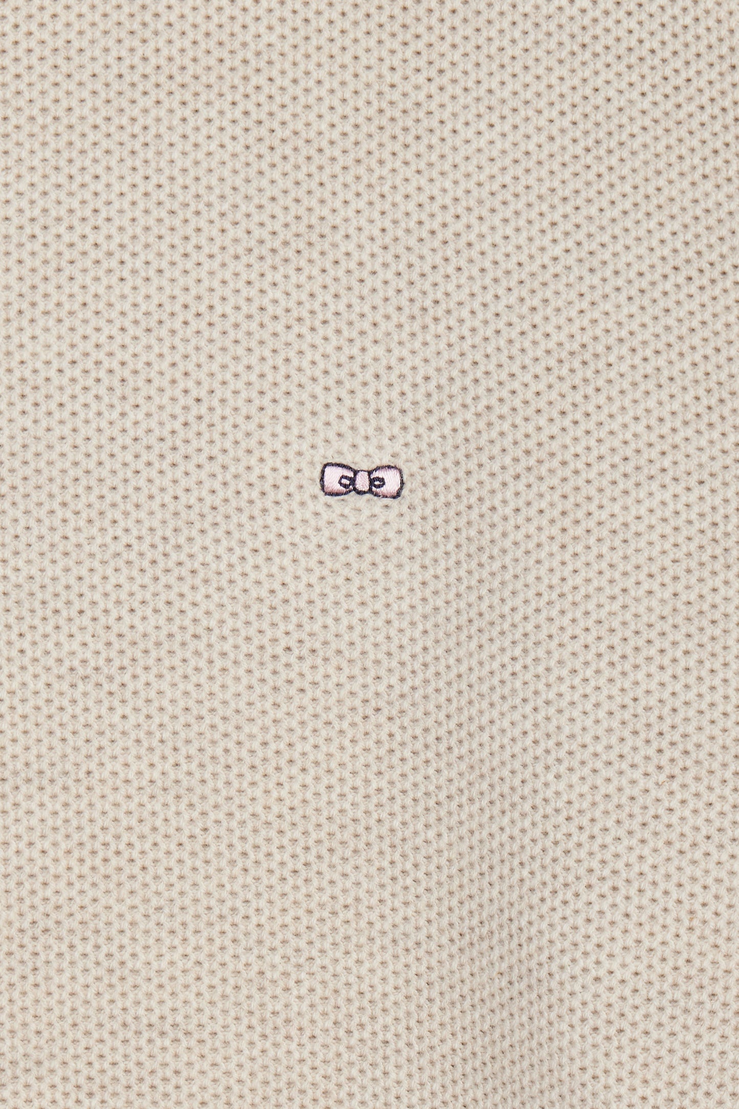 Straight-fit beige honeycomb cotton crew neck jumper