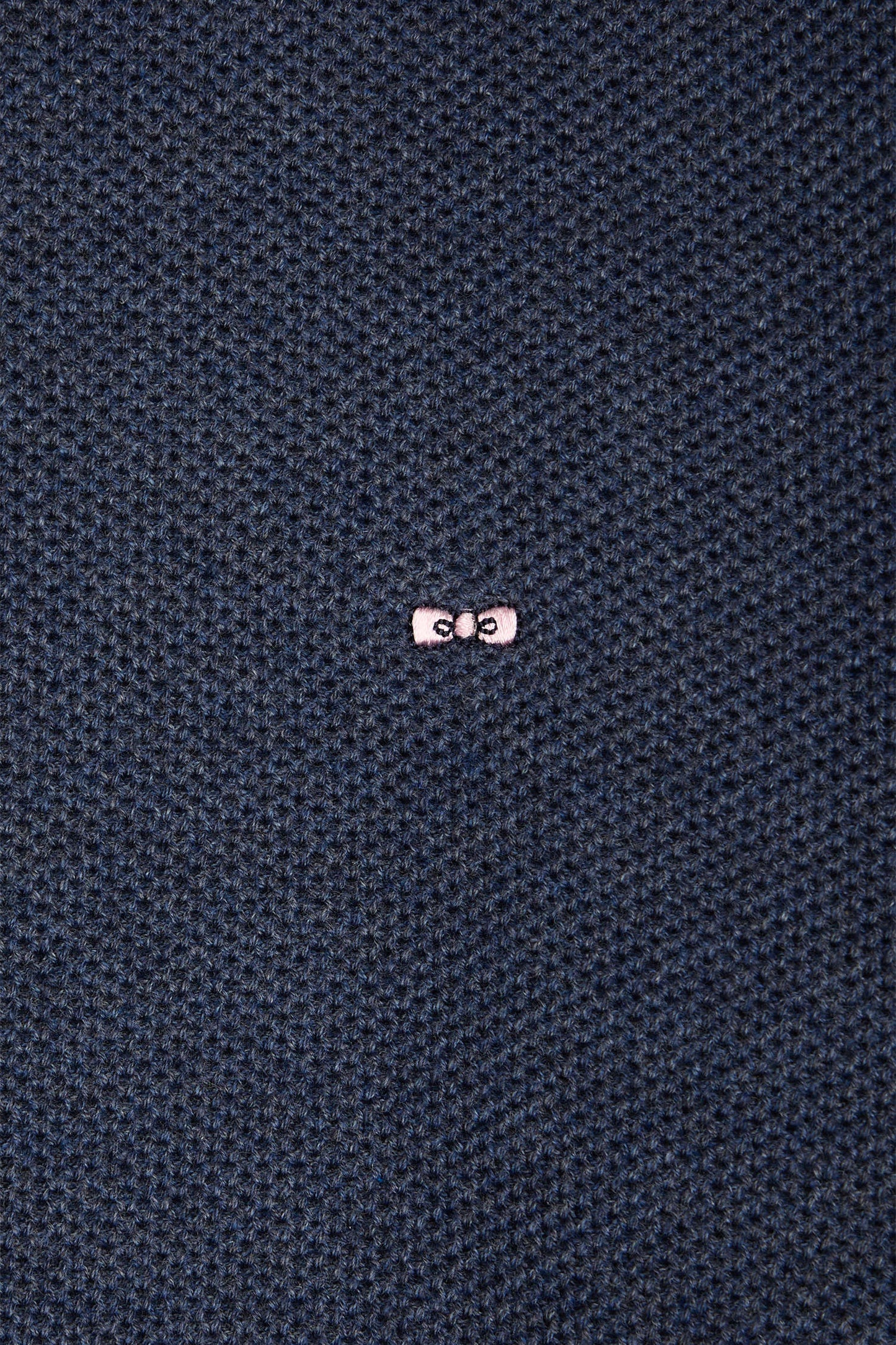 Straight-fit navy honeycomb cotton crew neck jumper