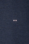 Straight-fit navy honeycomb cotton crew neck jumper