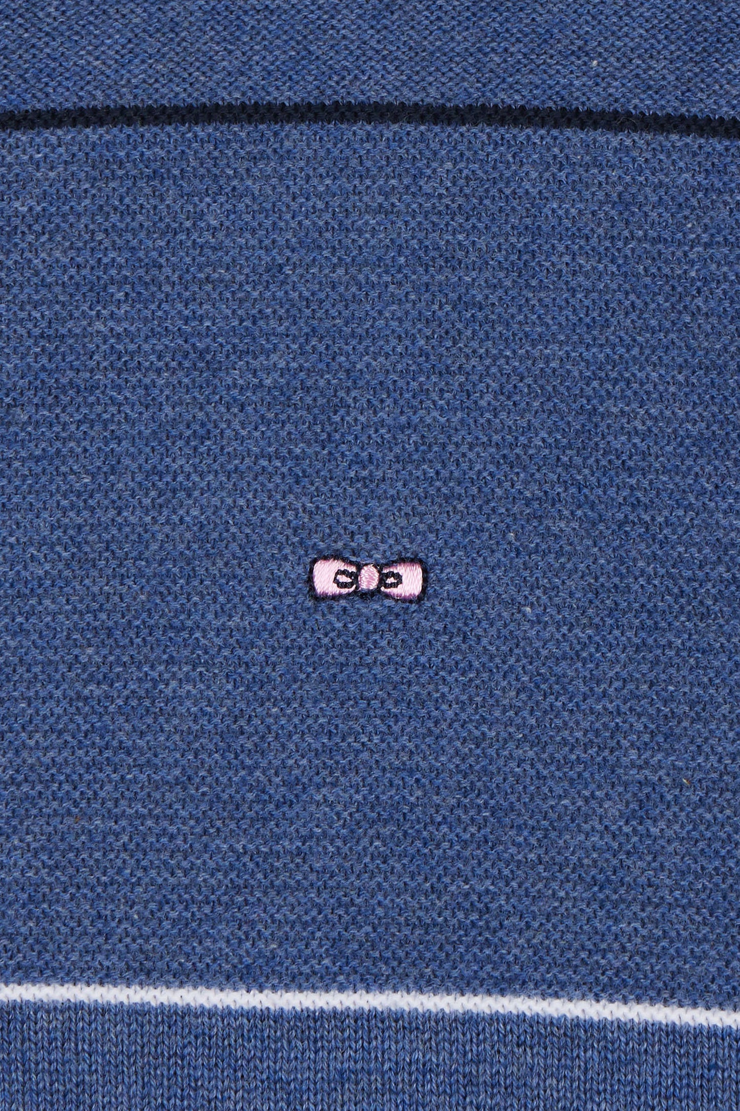 Round-neck blue cotton jumper
