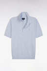 Straight-fit light grey cotton-silk-blend polo neck jumper