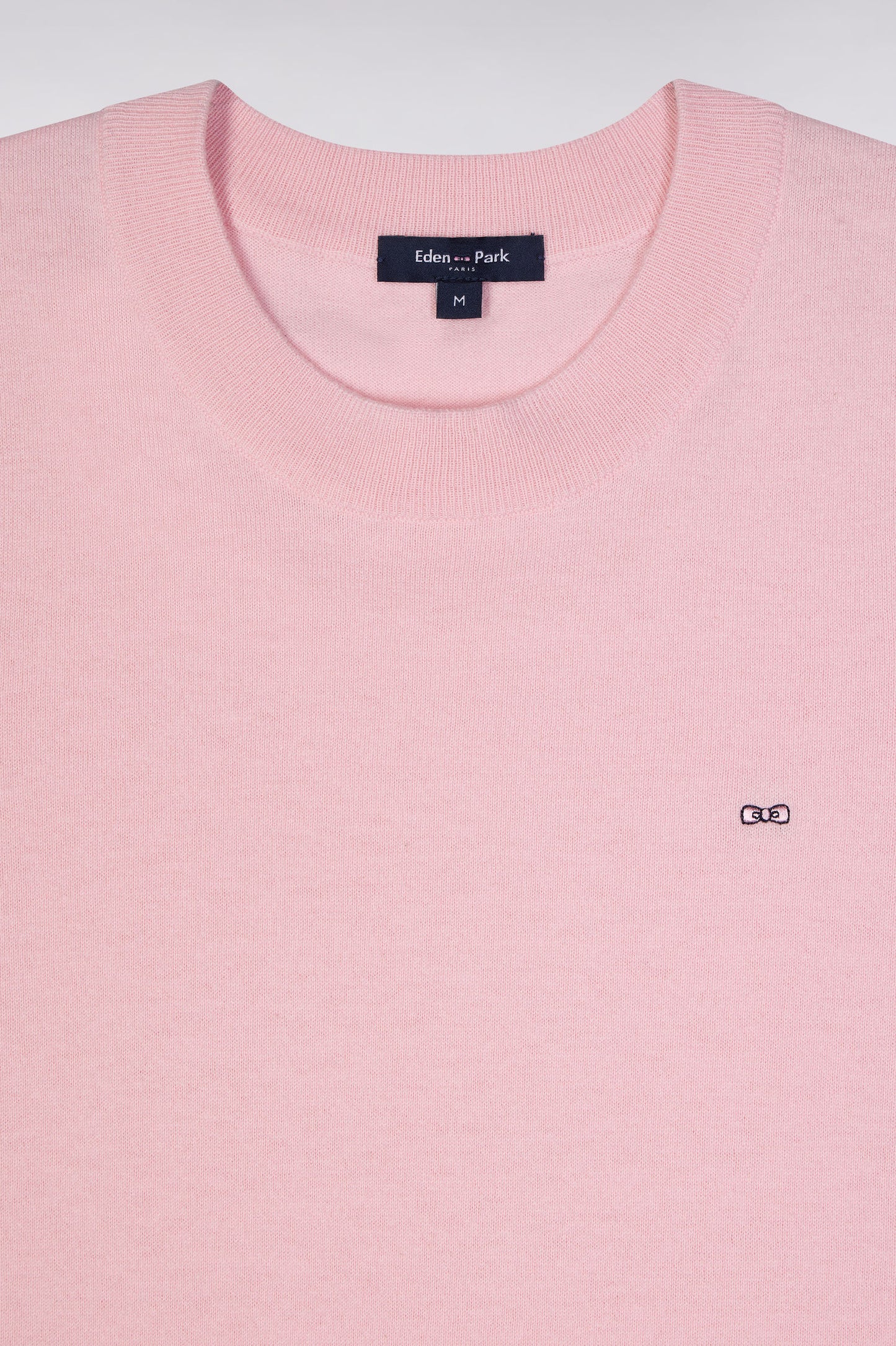 Relaxed-fit tank top jumper with round neck in pink cotton and silk thin blend