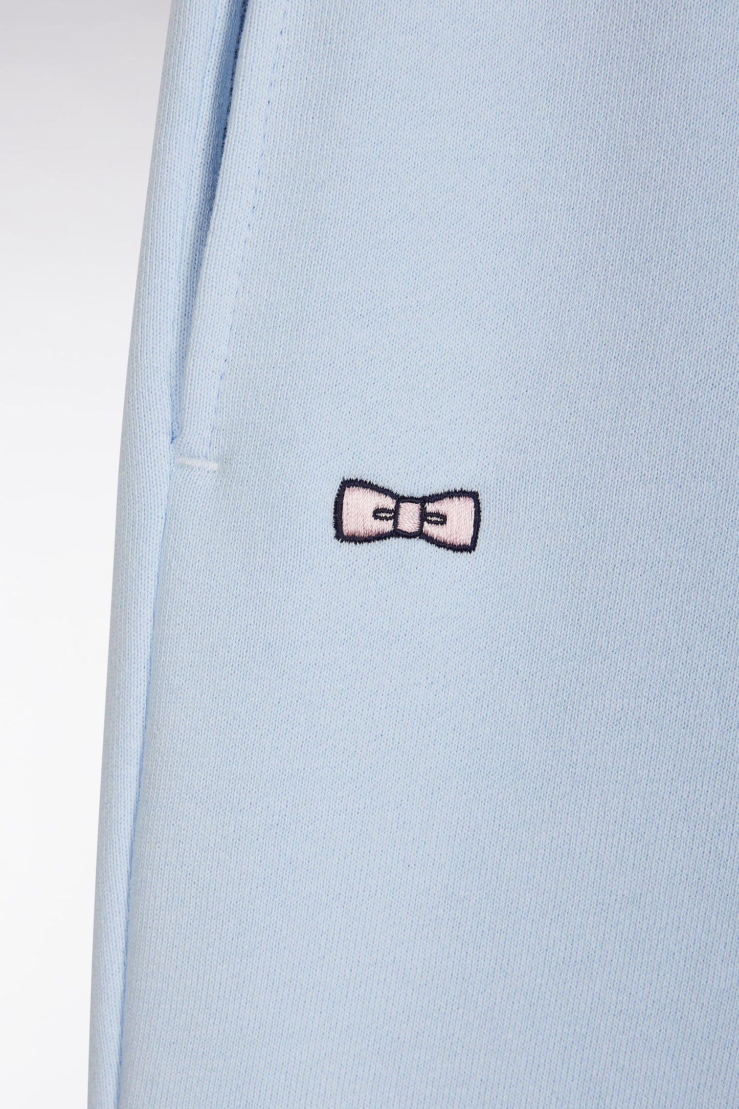 Straight-fit sky blue cotton fleece shorts