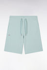 Straight-fit sea green cotton fleece shorts