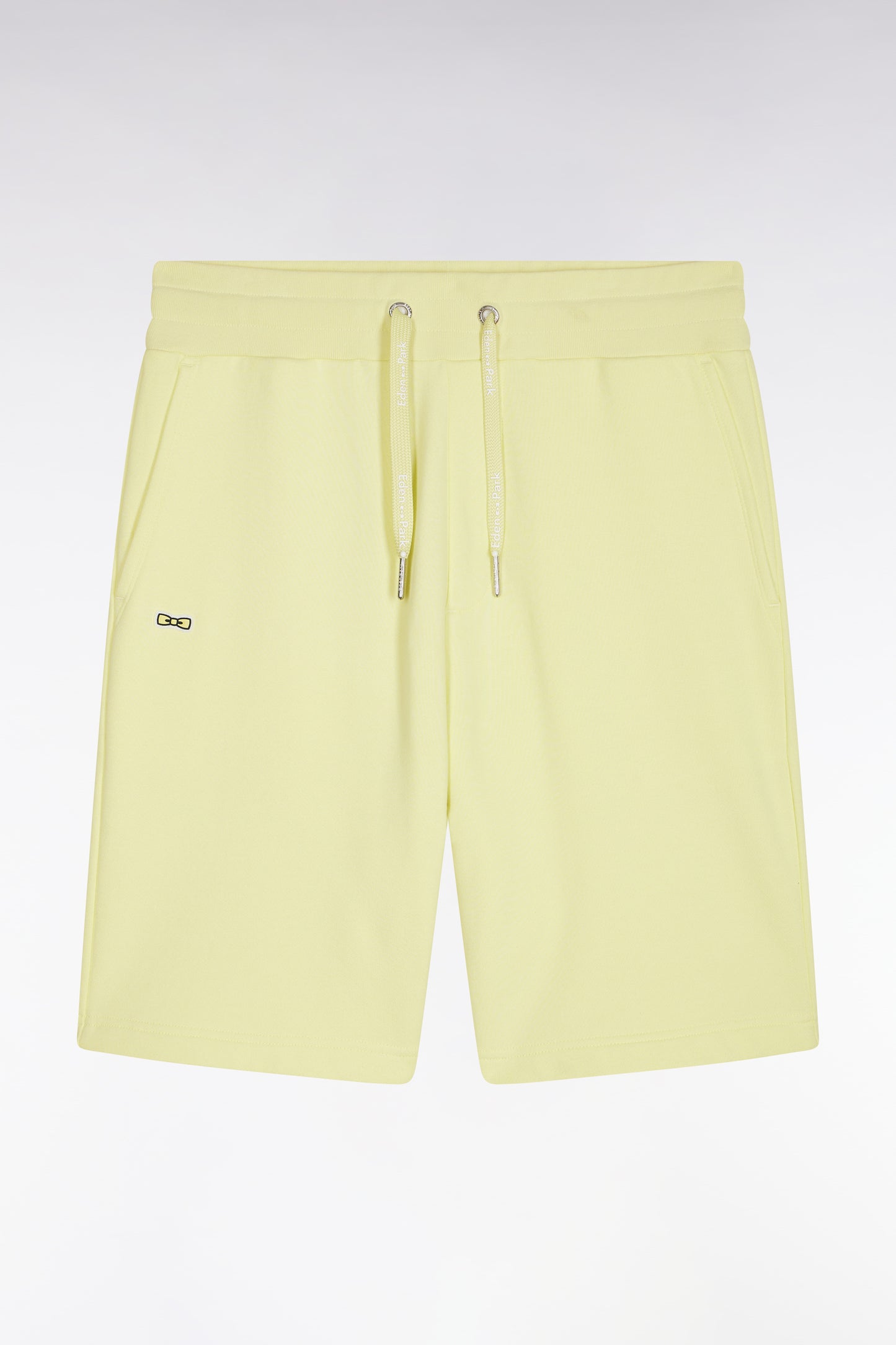 Short en molleton coton jaune coupe décontractée