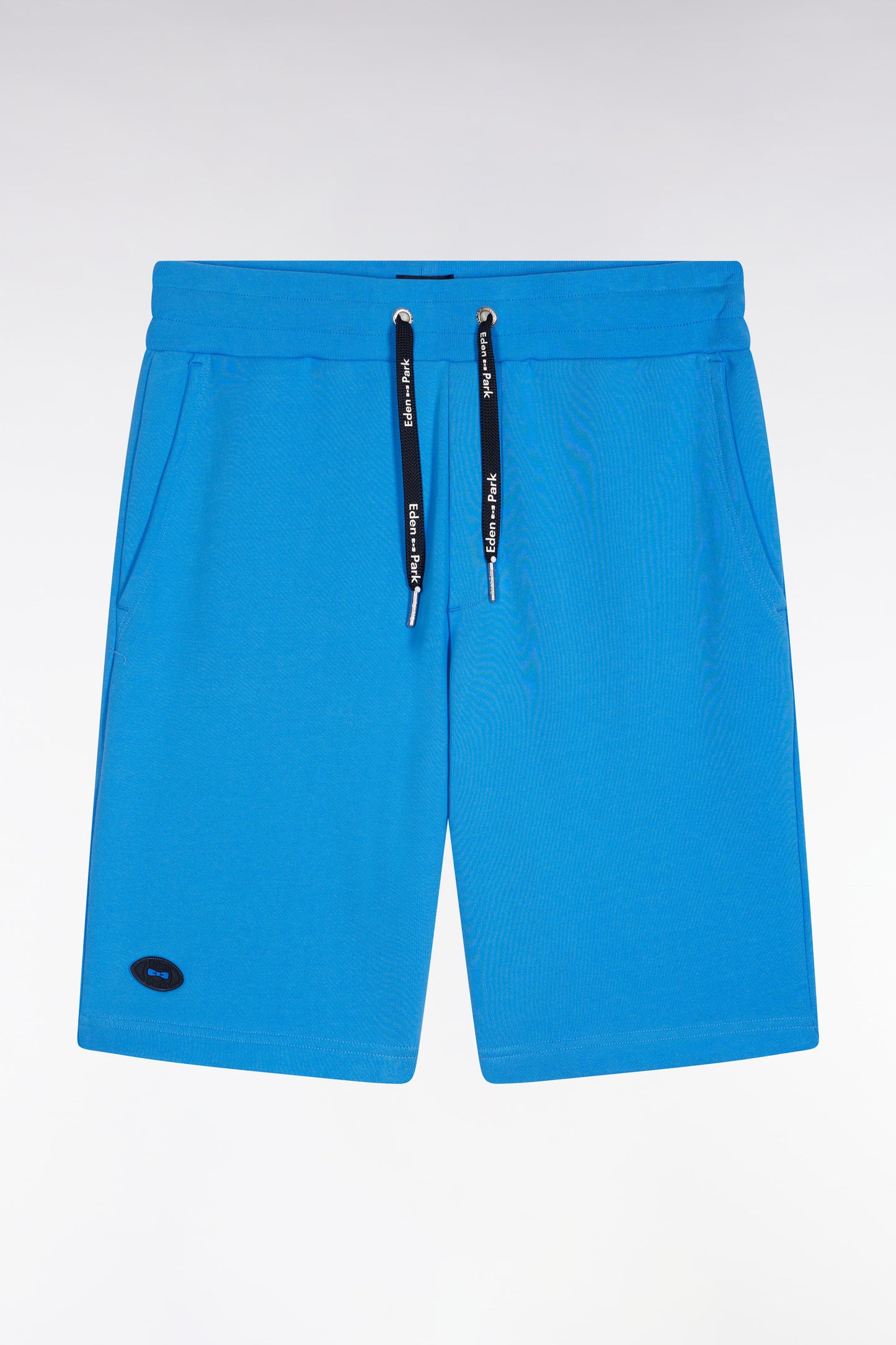 Relaxed-fit blue cotton fleece shorts