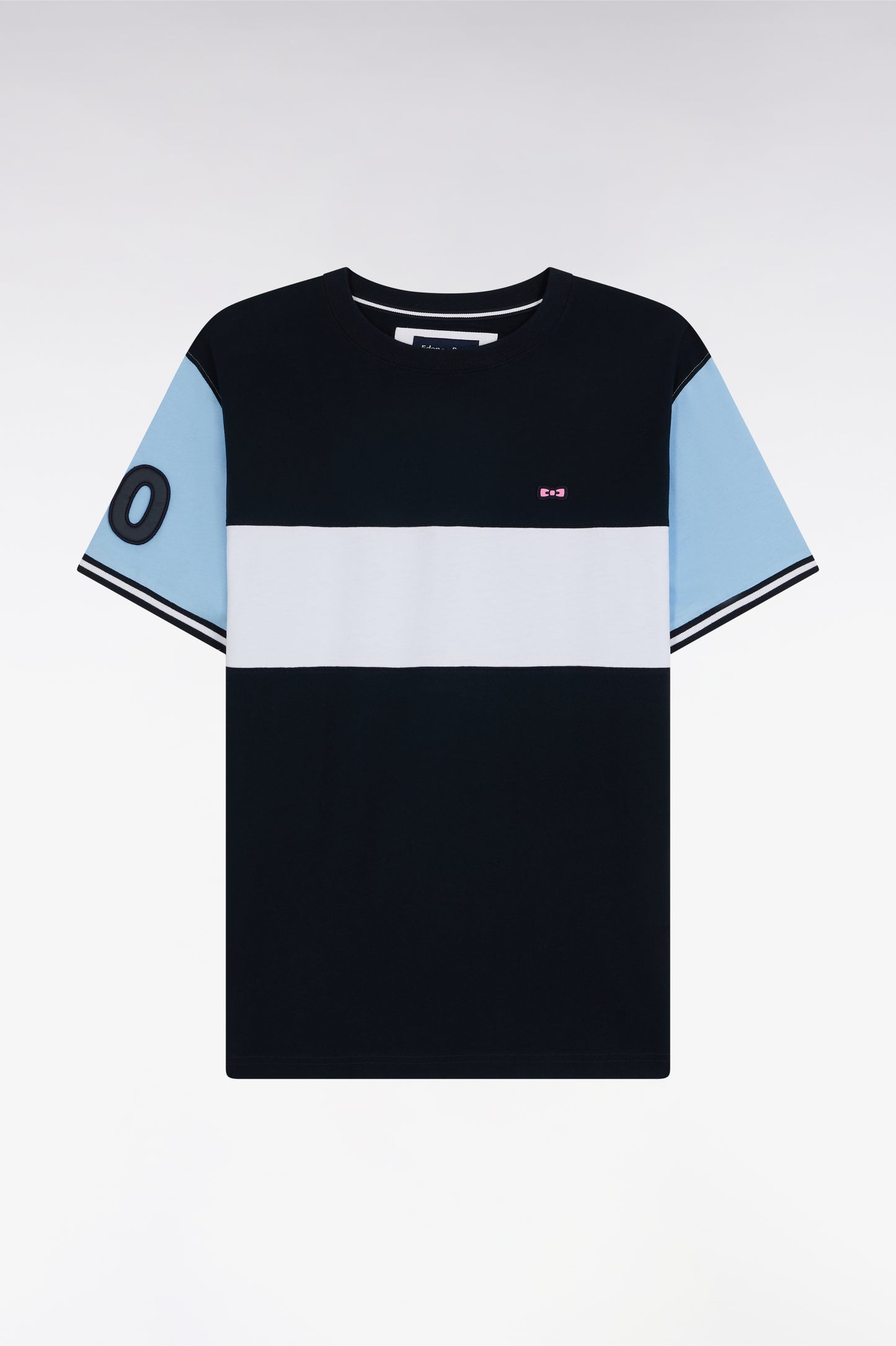 Relaxed-fit navy and sky blue cotton T-shirt