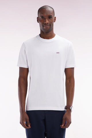 Straight-fit screen-printed white cotton T-shirt