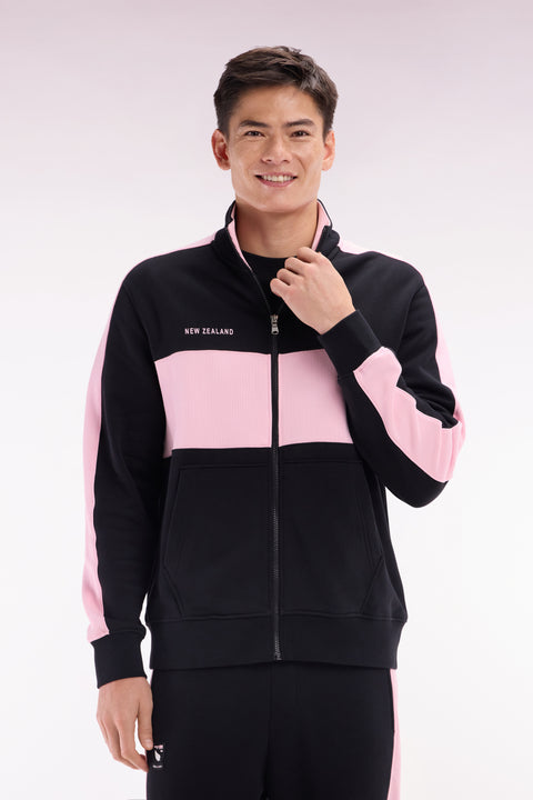 Relaxed fit New Zealand black and pink cotton fleece sweatshirt - Image 3