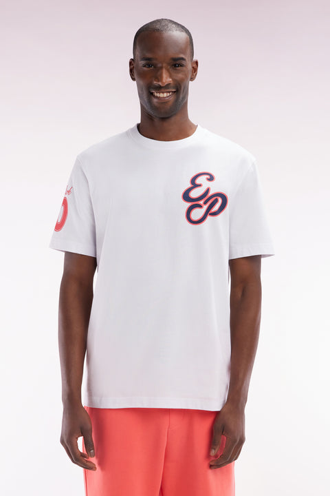 White cotton T-shirt Cotton Corail Damotted cutting - Image 1