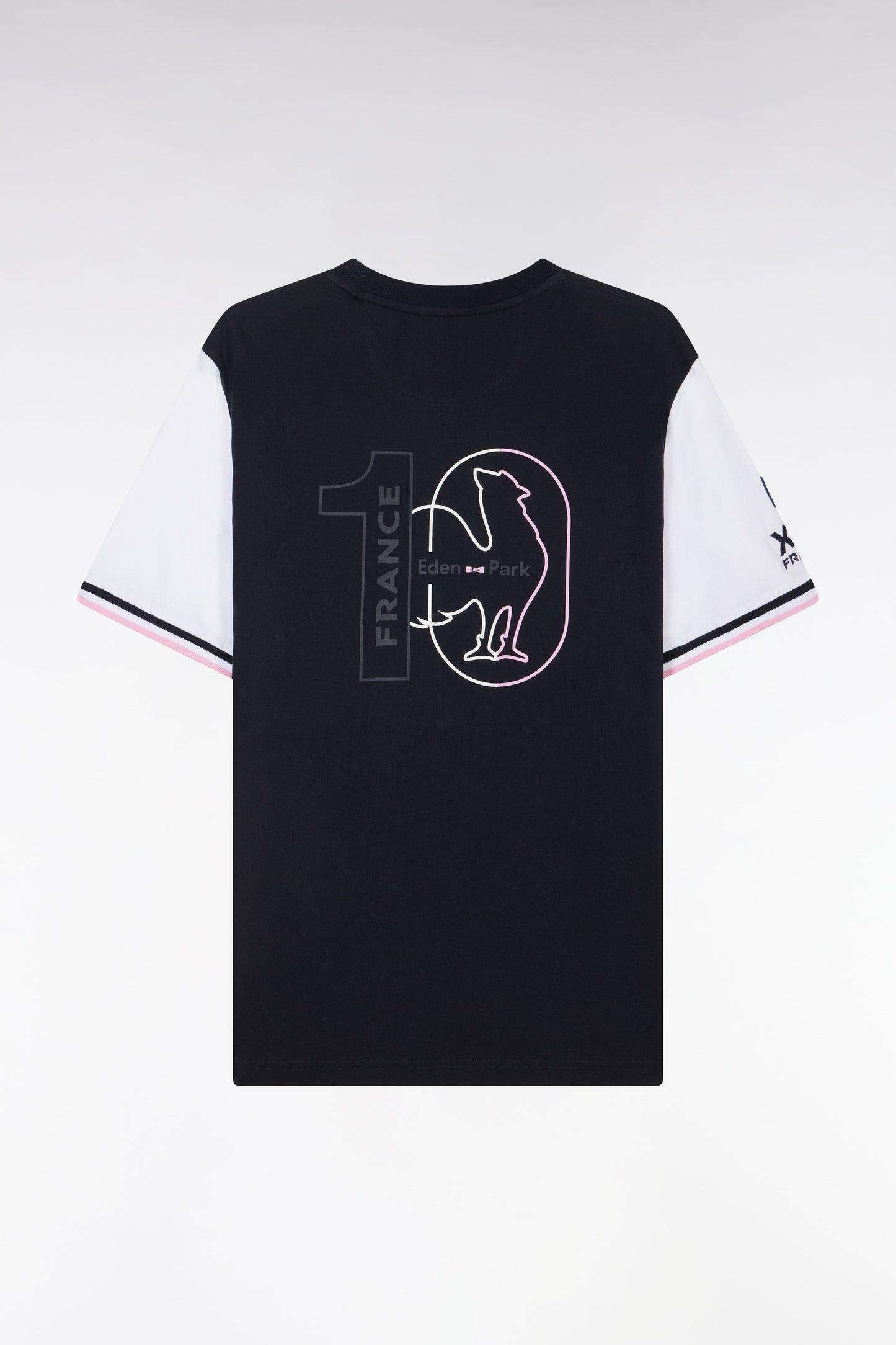 Bicolor French XV T-shirt in Marine Cotton Coq Coq Straight Cut