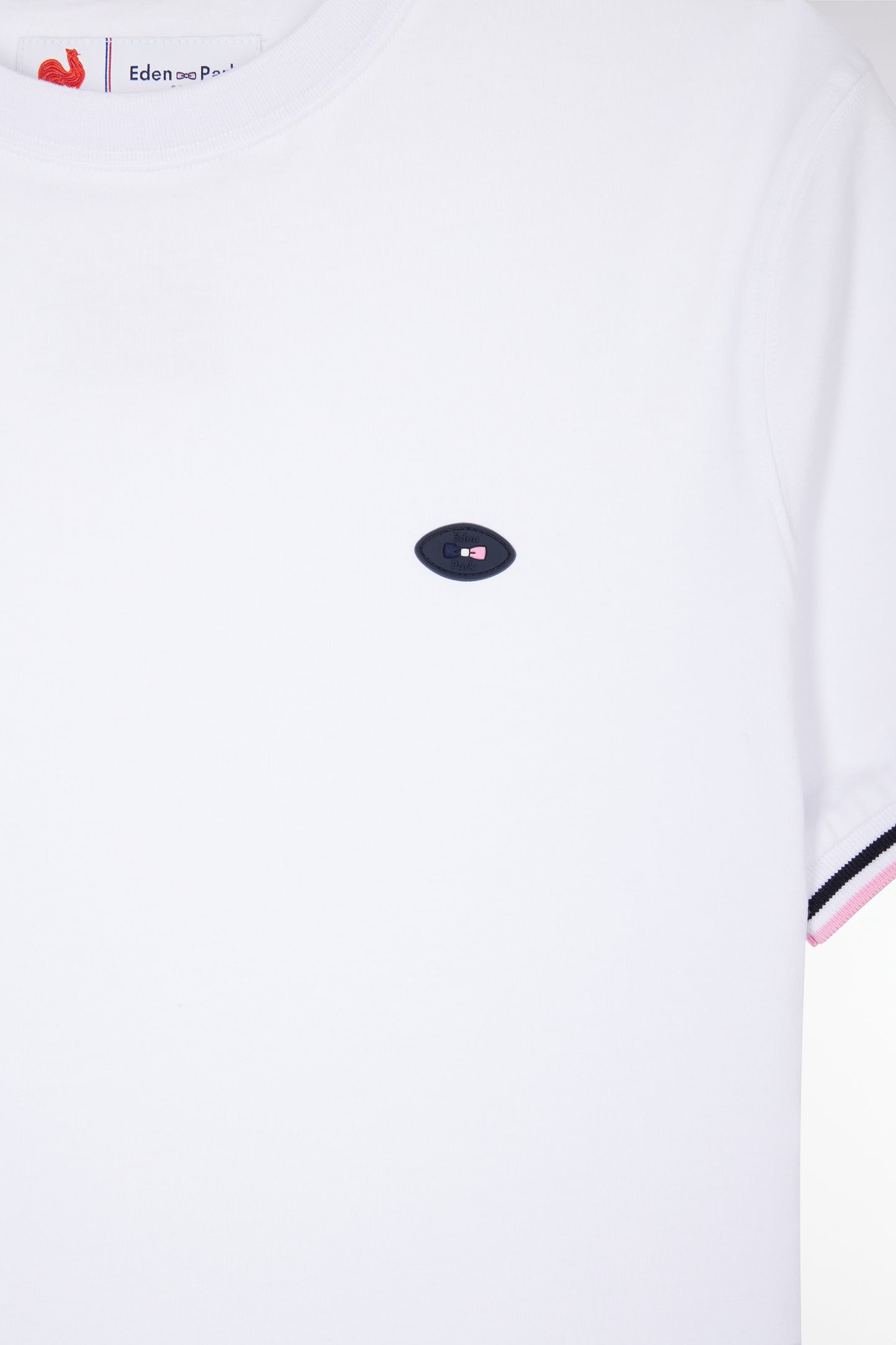 XV T-shirt from France in white cotton embroidery 10 straight cut