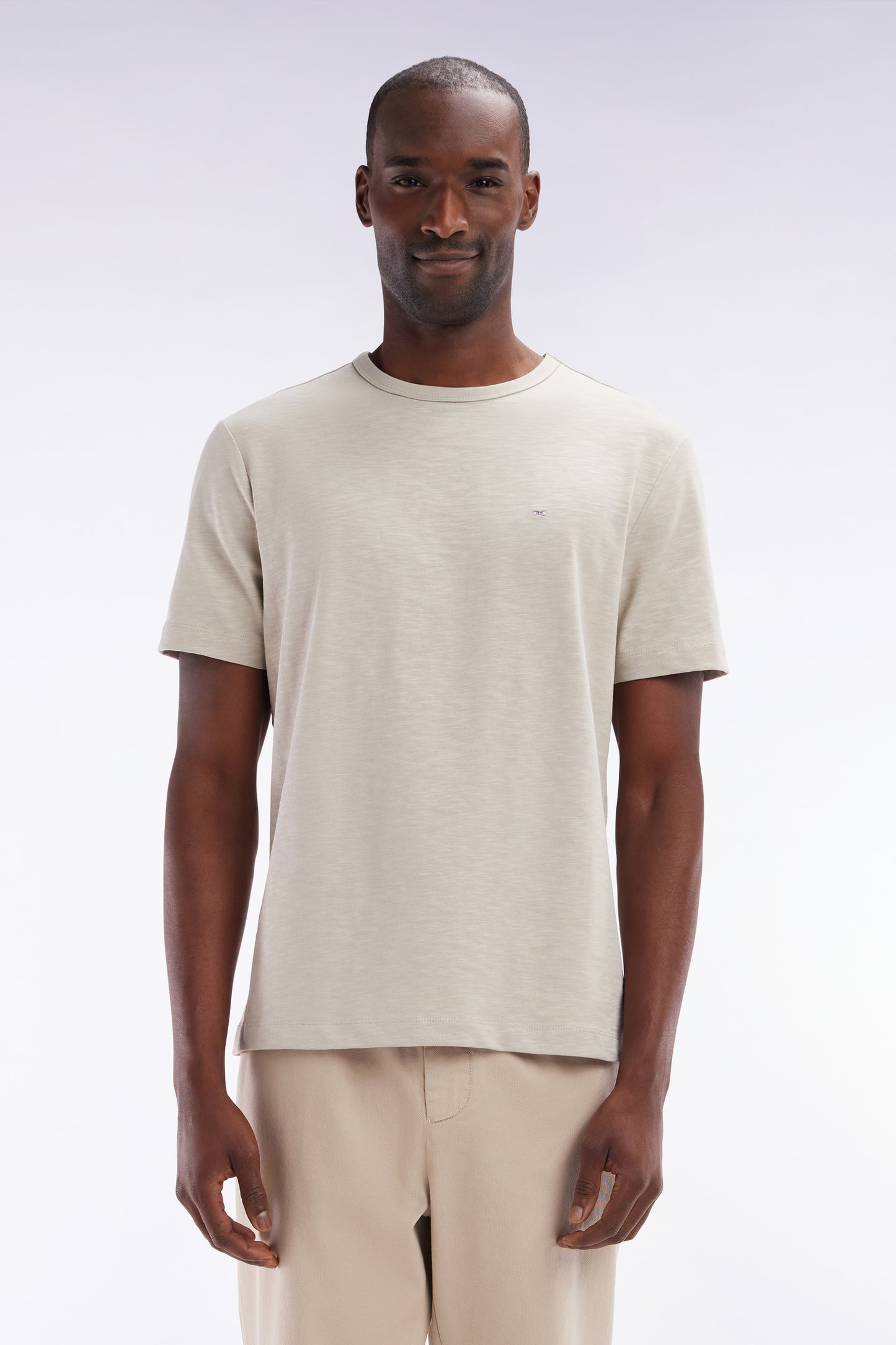 Straight cotton jersey t-shirt straight cut