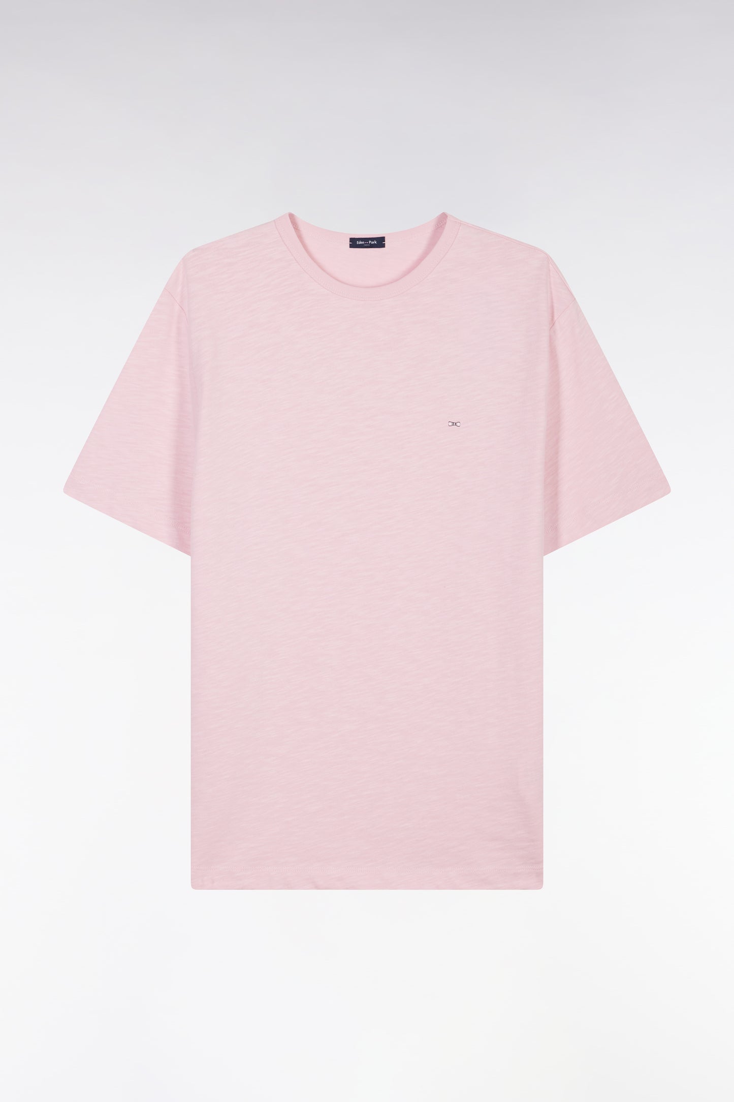 Straight pink cotton jersey t-shirt straight cut