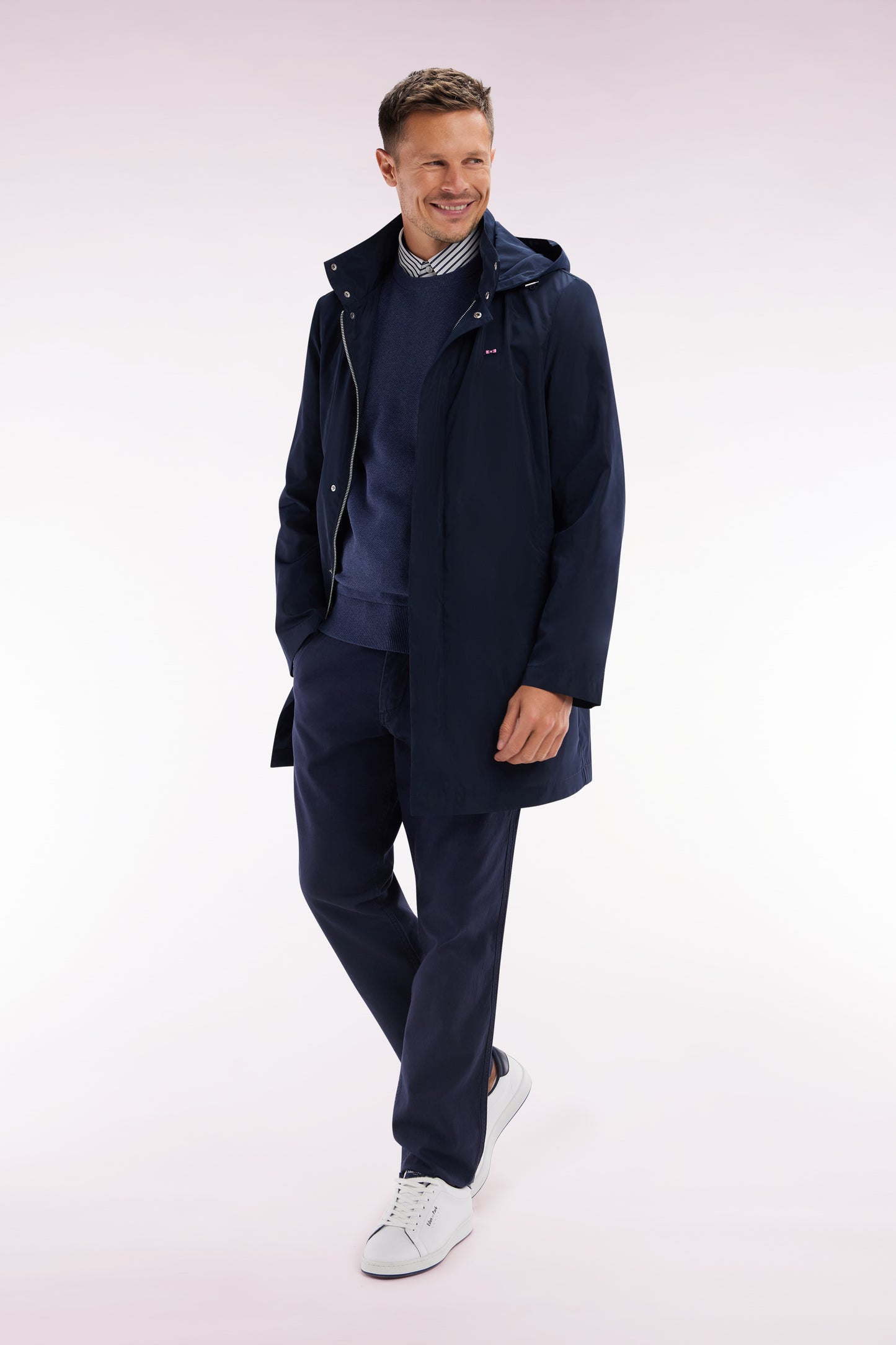 Navy hooded parka