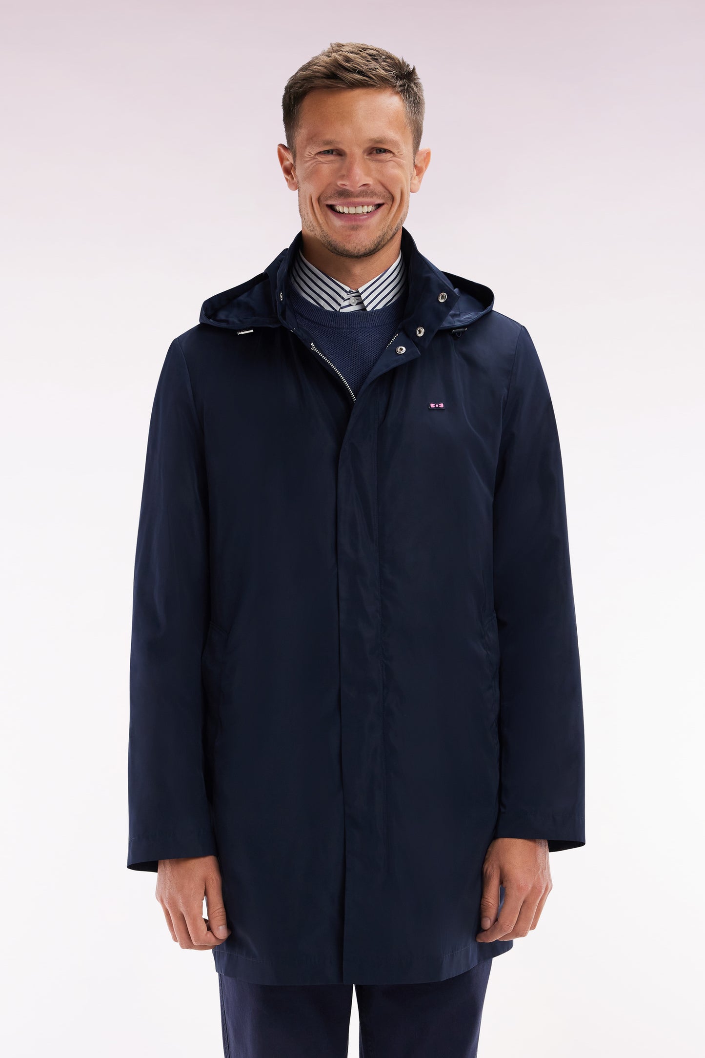 Navy hooded parka