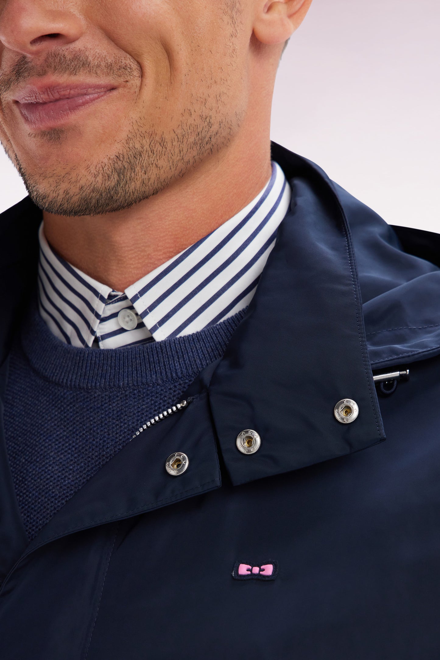 Navy hooded parka
