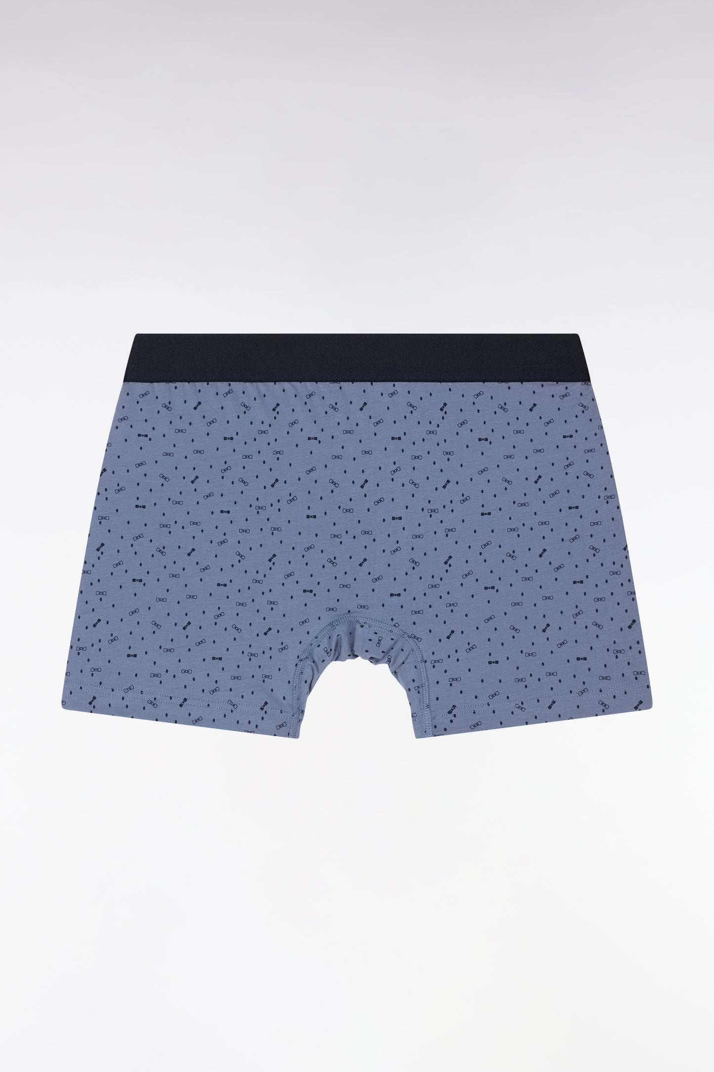Boxer shorts in stretch cotton jersey with grey micropatterns