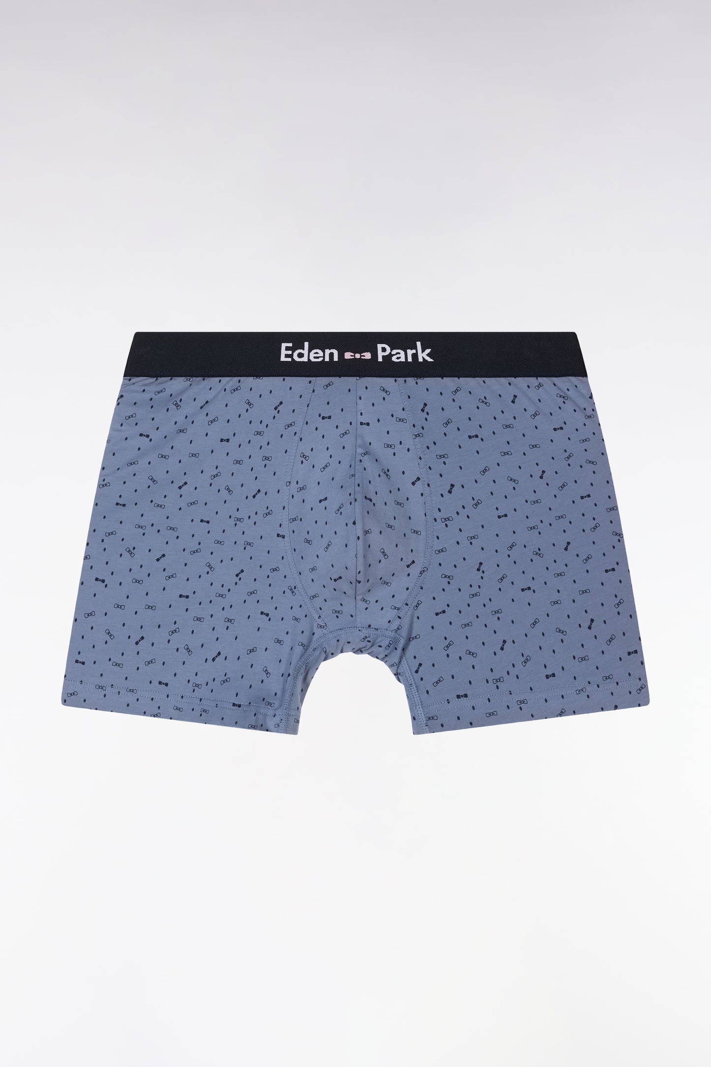 Boxer shorts in stretch cotton jersey with grey micropatterns