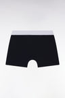 Navy stretch cotton jersey boxer elastic waist white