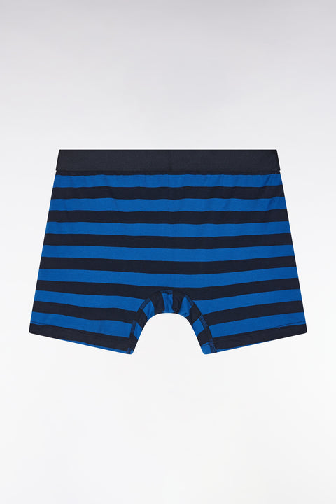 Set of two plain boxer shorts in navy stretch cotton jersey - Image 3