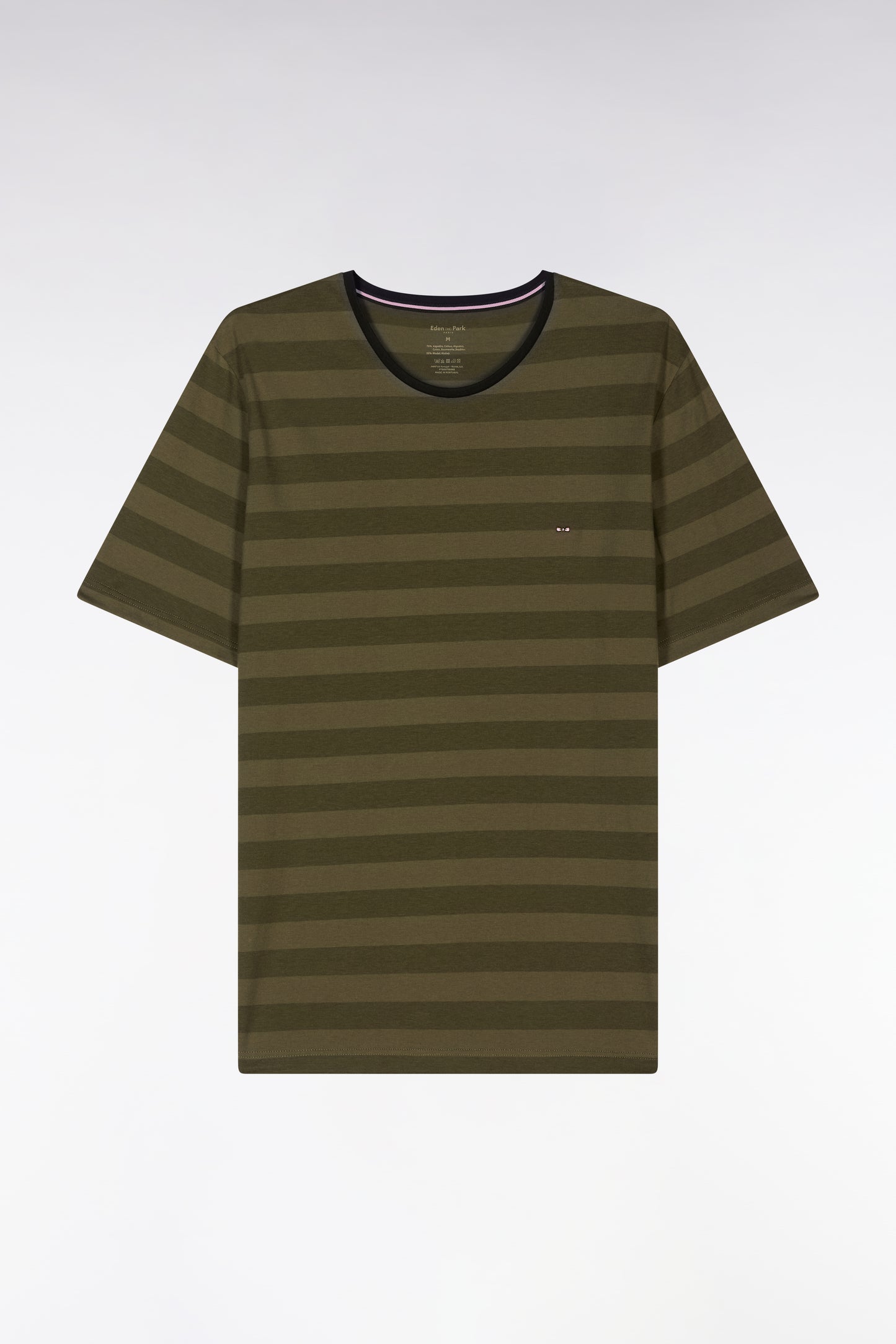 Short pyjamas in cotton jersey T-shirt khaki navy shorts