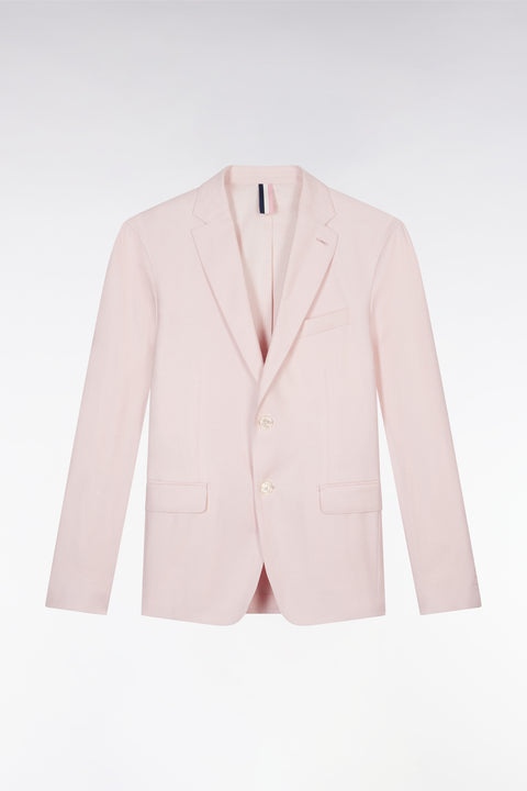 Pink linen and stretch cotton suit jacket - Image 2