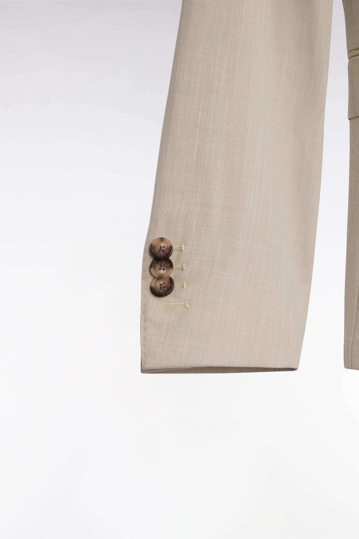 Veste en fil teint de laine et lin stretch mélangés beige