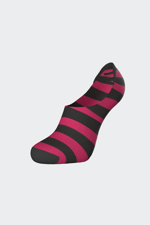 Paire de chaussettes basses rayées en coton mélangé fuchsia - Image 1