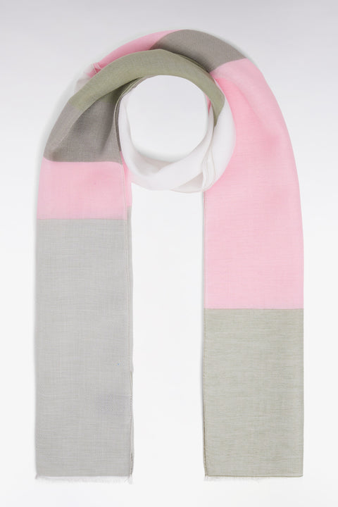 Écharpe en coton et modal rose et beige Eden Park - Image 1