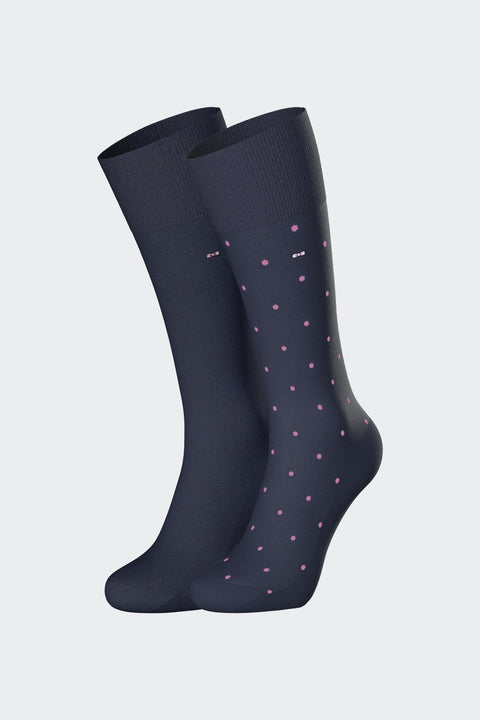 Lot de deux paires de chaussette en coton mélangé marine - Image 1