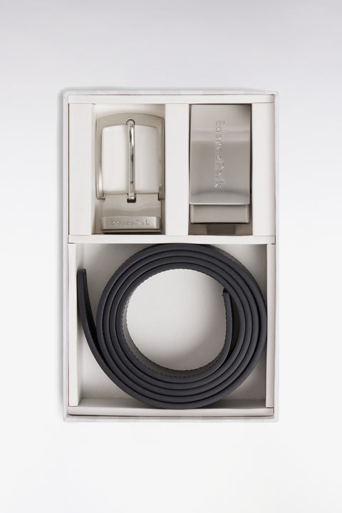 Coffret ceinture en cuir de vachette noir - Image 3