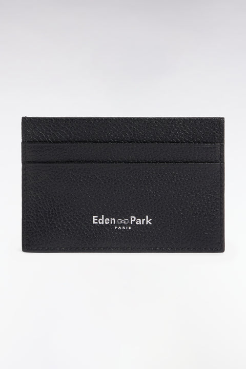 Embossed black leather card holder - Image 1