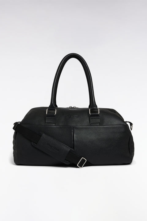 Black grained leather travel bag - Image 1