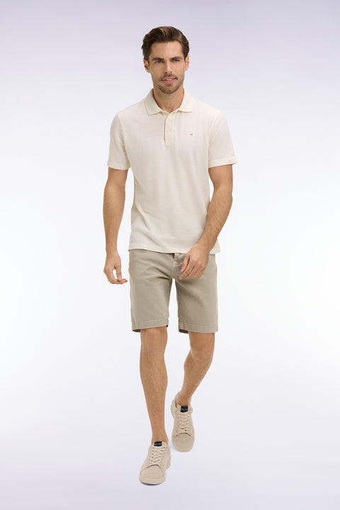 Khaki stretch denim Bermuda shorts - Image 3