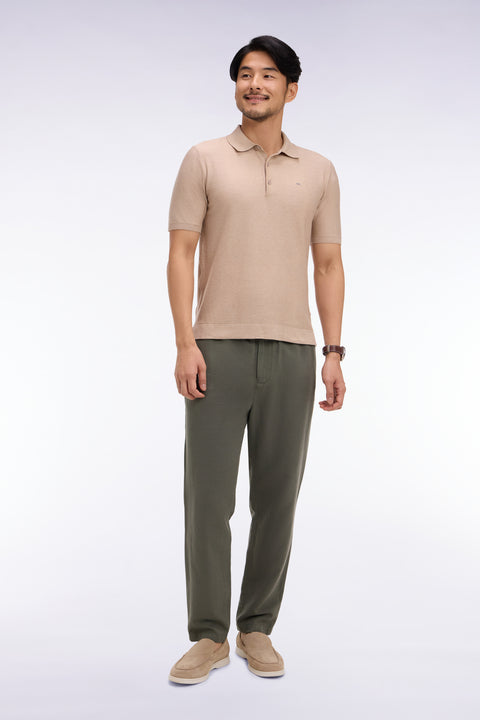 Modern fit khaki cotton linen and lyocell pants - Image 3