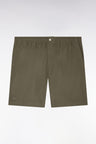 Khaki cotton poplin shorts