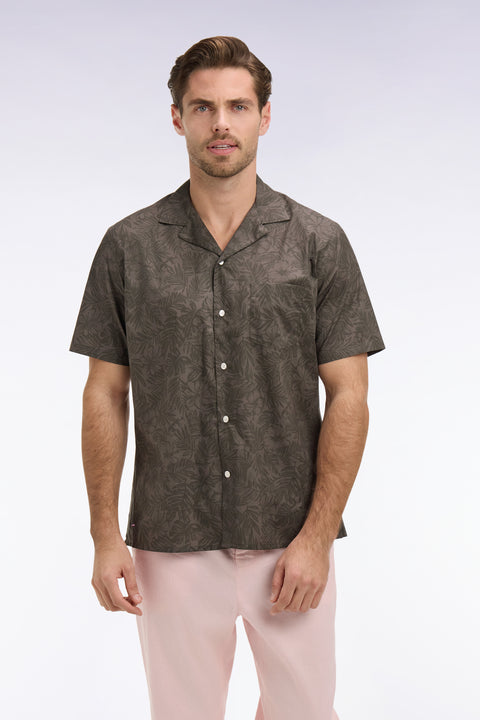 Chemise à manches courtes en coton Pima kaki imprimé végétal - Image 3