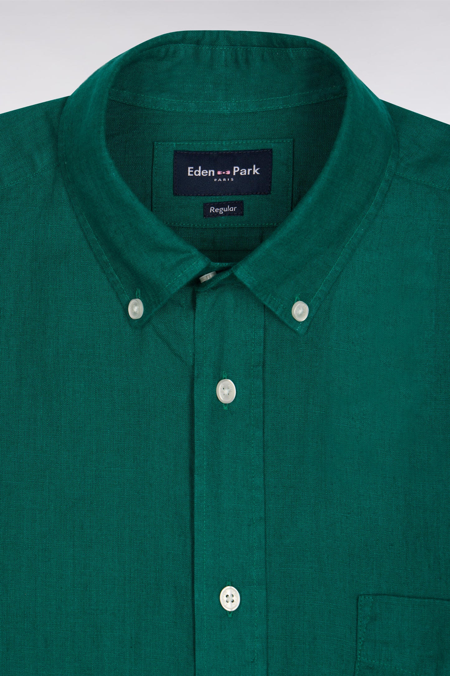 Straight mint green linen shirt