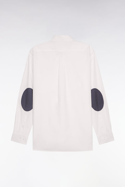 Chemise en coton blanc à coudières imprimées - Image 2