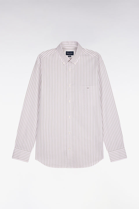 Chemise en coton pinpoint à rayures rose coupe regular - Image 2