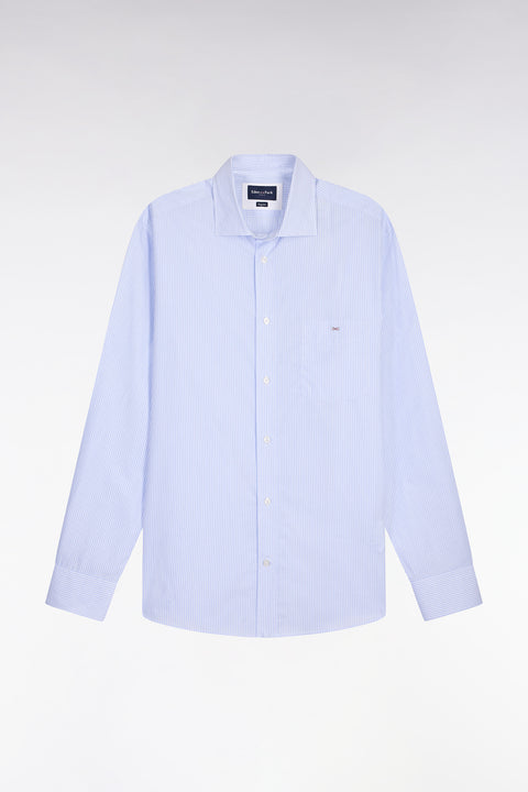 Chemise en coton dobby à rayures ciel coupe regular - Image 2
