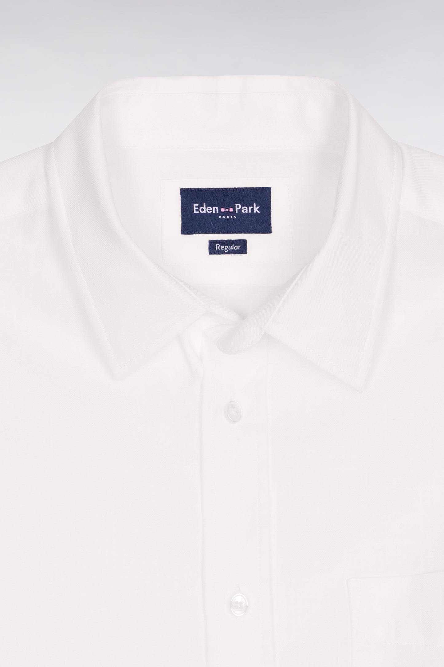 Regular fit white cotton shirt