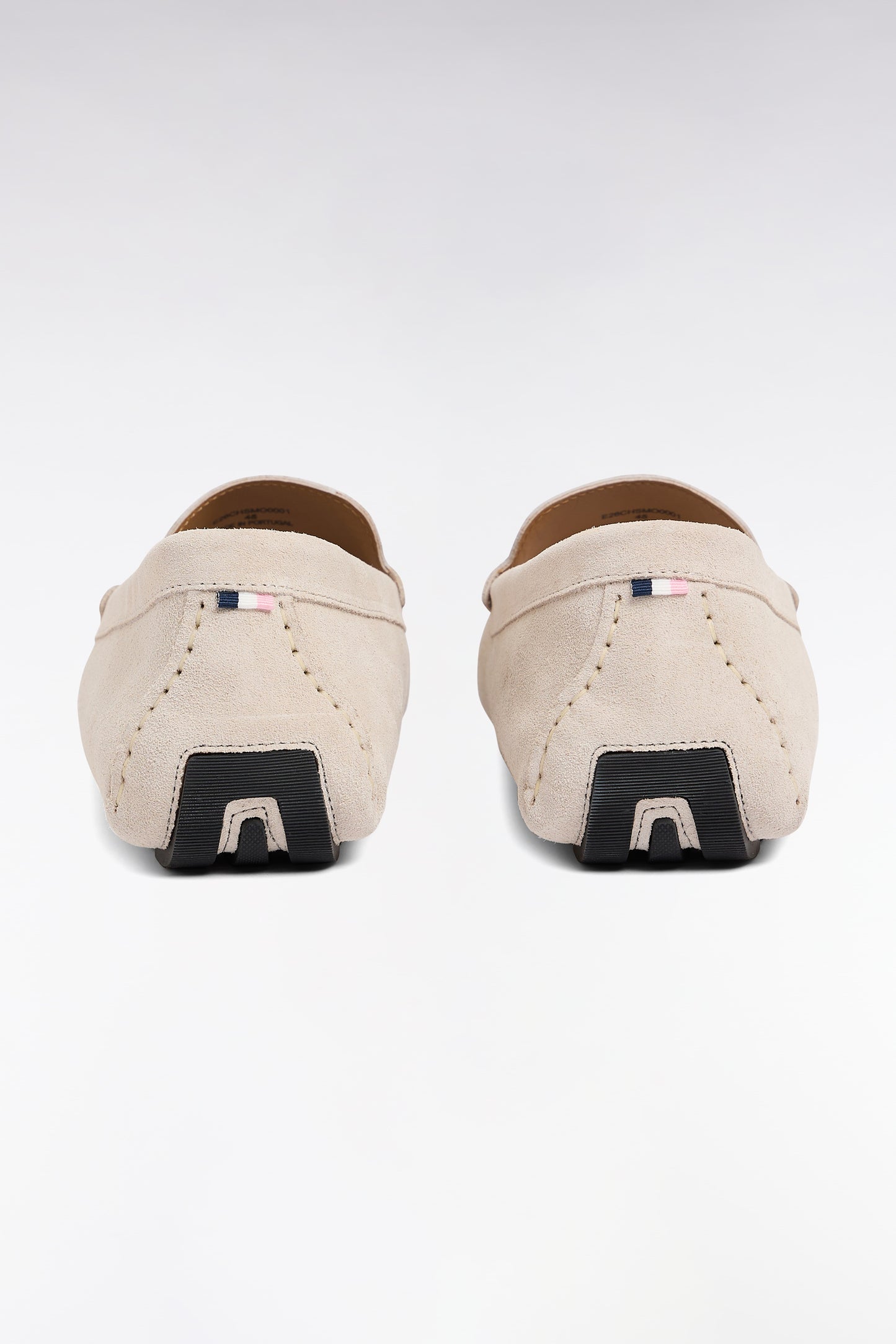 Mocassins en cuir suédé écru