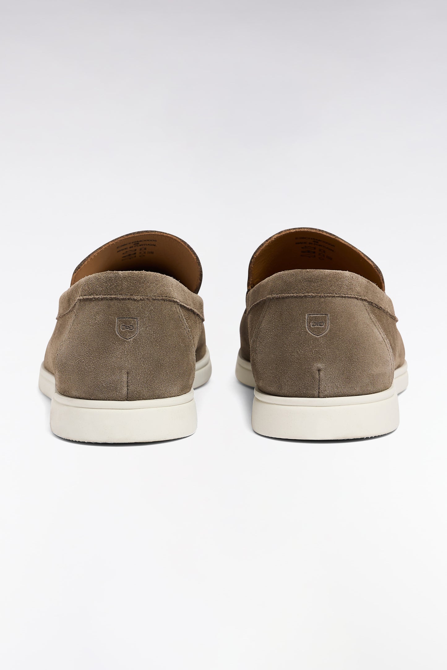Dark gray suede split leather loafers